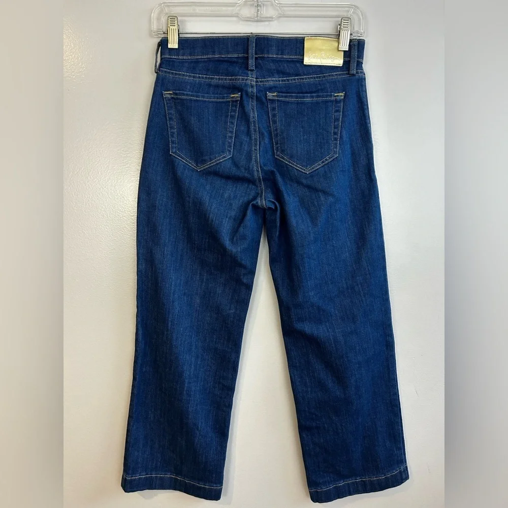 Lilly Pulitzer Aileen Blue High Rise Straight Denim Jeans Button Fly Size 0